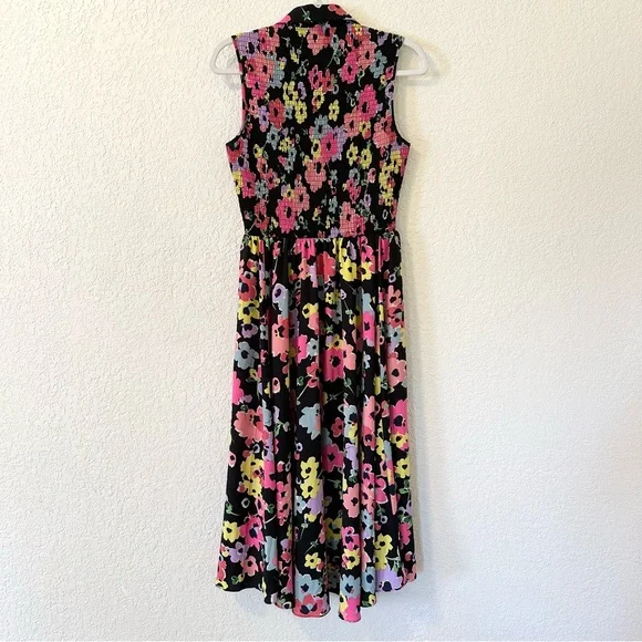 kate spade floral bouquet midi dress Kate Spade Bouquet Multicolor Floral Print Collared Button Front Midi Dress Dresses